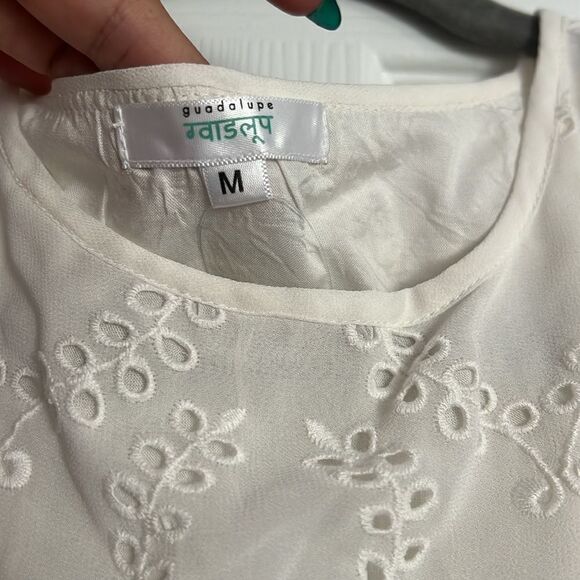 White Lace Dress - NWT - Cute Summer Linen Dress - Size Medium - Picture 4 of 6